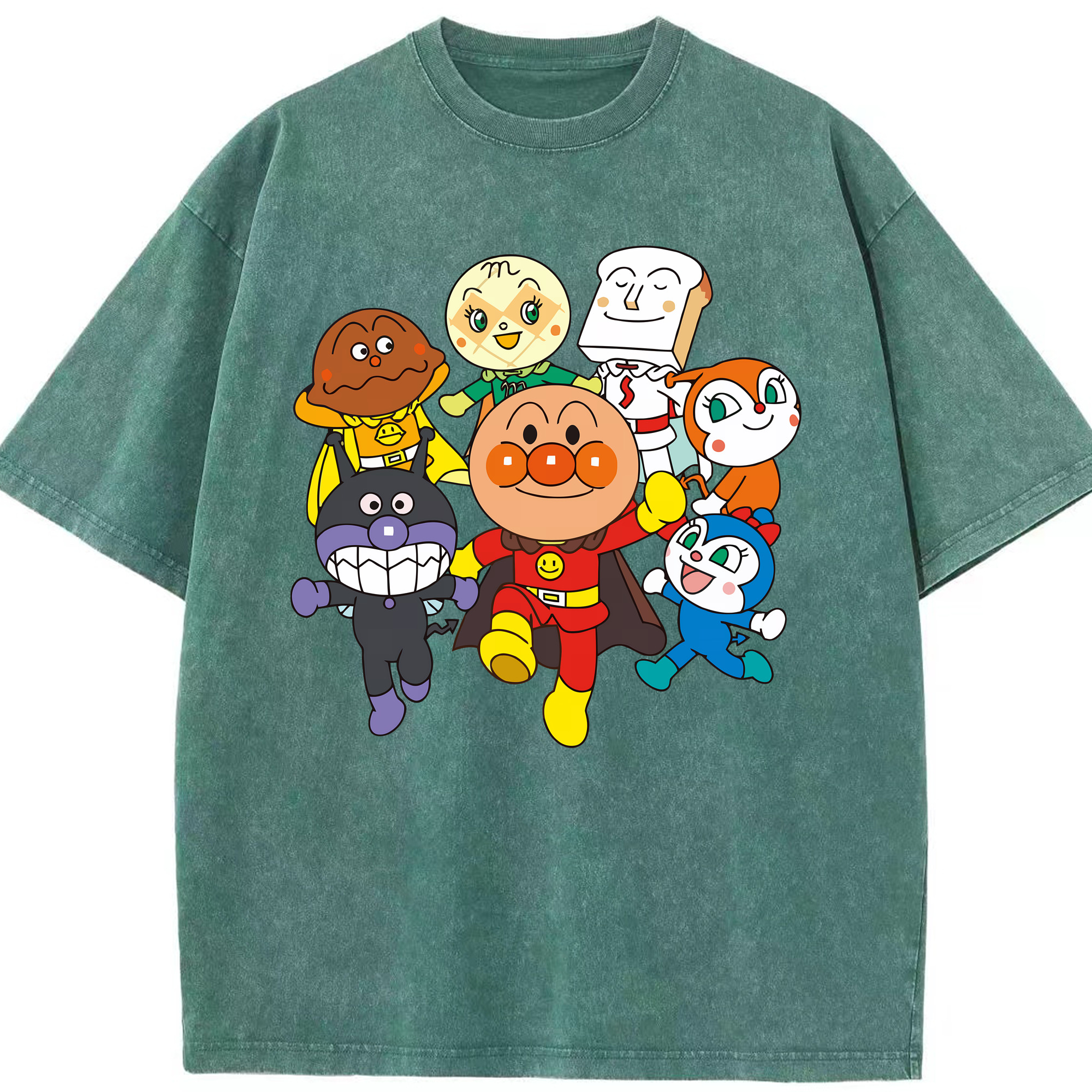（画像用） アンパンマン Anpanman 綿100% ヴィンテージ風 半袖Tシャツ（フロントプリント）